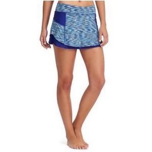 Athleta Bustle Blue Space Dye Workout Skort